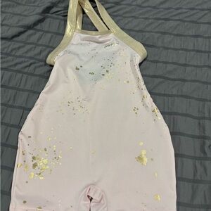 Justice Pink and Gold gymnastics leotard - 7/8